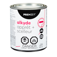 Apprêt et scellant à base d'huile Premier, émail, intérieur et extérieur, blanc, pinte Front_Flat