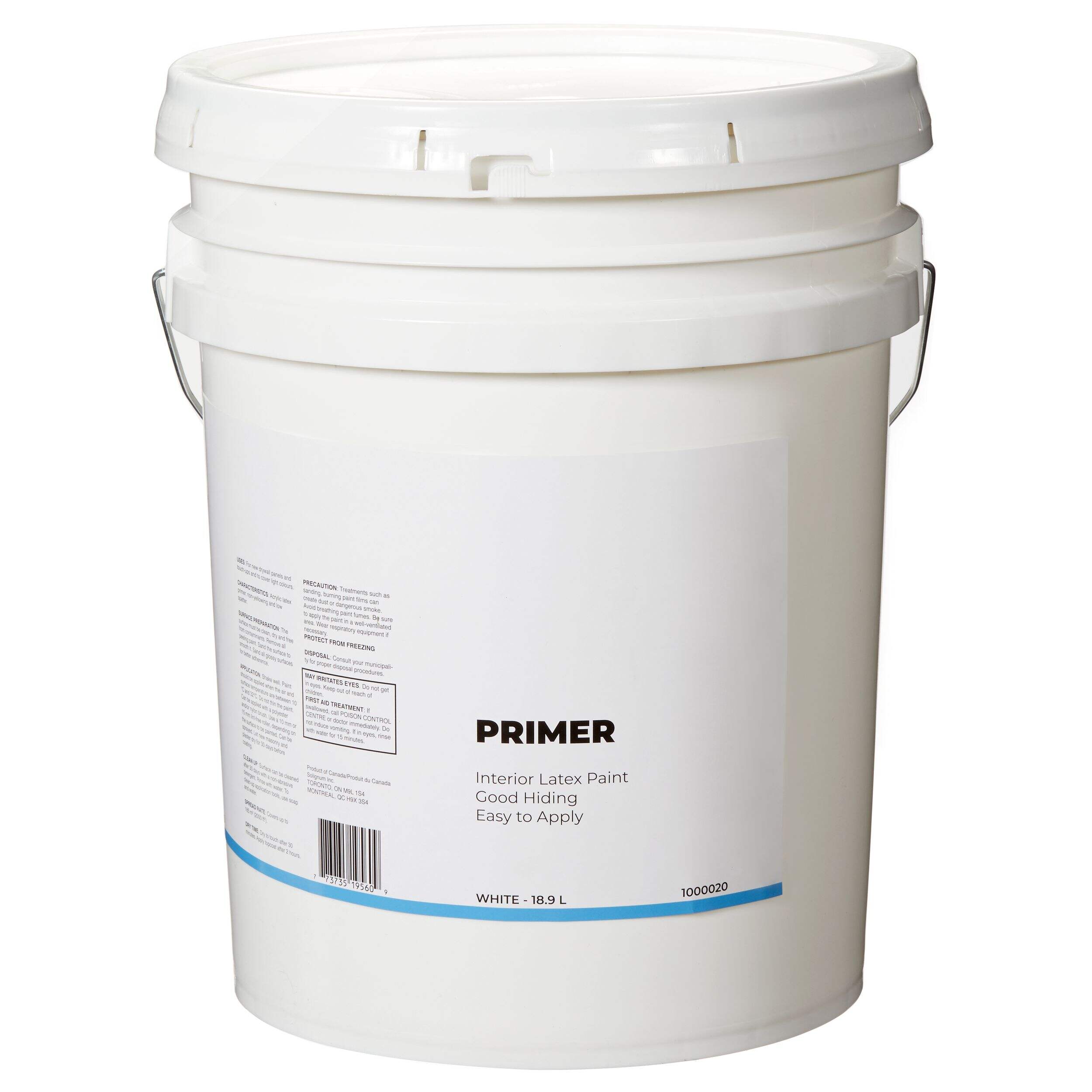 Interior Latex Paint Primer Sealer, White, 18.9-L/5-Gallons Front_Elevated