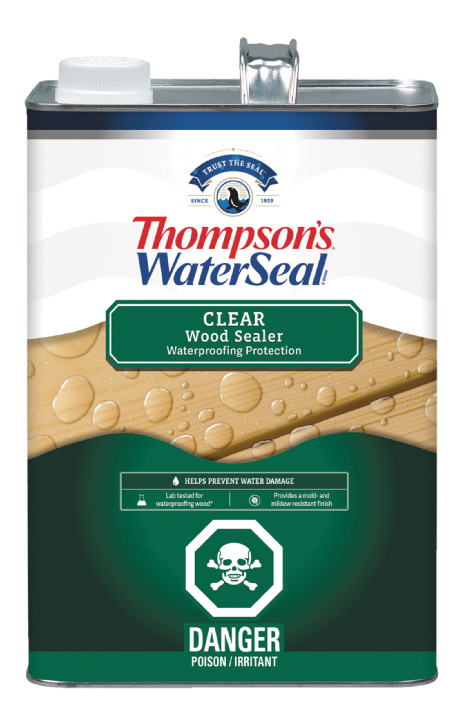 Thompson's® WaterSeal® Waterproofer Plus Clear Wood Protector, 3.78-L/1-Gallon Front_Elevated
