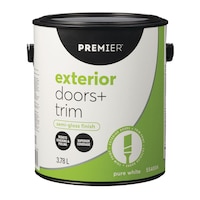 Premier Exterior Doors & Trim Paint, Superior Coverage, Semi-Gloss Finish, Pure White, 3.78-L Front_Elevated