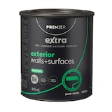 Premier Extra Exterior Walls & Surfaces Paint & Primer, Flat Finish, Pure White, 945-mL Front_Elevated