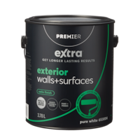 Peinture et apprêt d'extérieur pour murs et surfaces Premier Extra, satiné, blanc, gallon