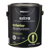 Premier Extra Exterior Doors & Trim Paint & Primer, Semi-Gloss Finish, Pure White, 3.78-L Front_Elevated