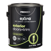 Premier Extra Exterior Doors & Trim Paint & Primer, Semi-Gloss Finish, Pure White, 3.78-L Front_Elevated