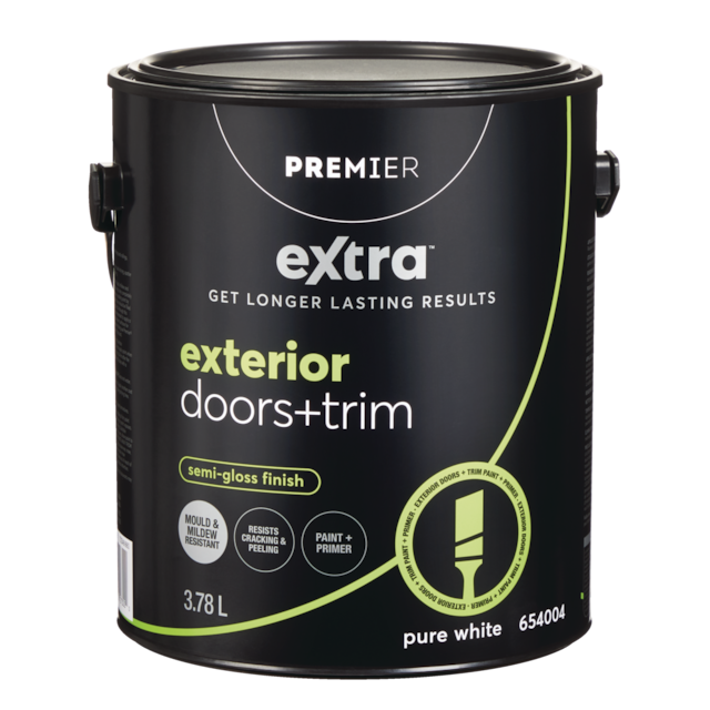 Premier Extra Exterior Doors & Trim Paint & Primer, SemiGloss, White