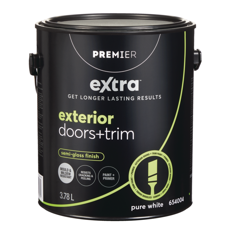 Premier Extra Exterior Doors & Trim Paint & Primer, SemiGloss, White