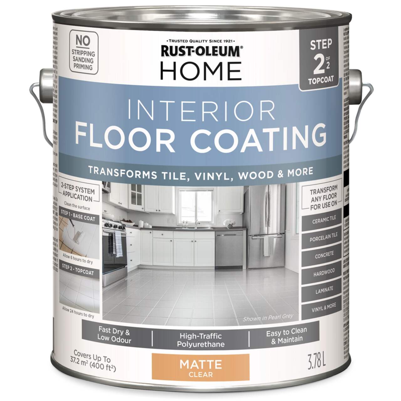 Rust-Oleum® HOME Interior Floor Coating Base Coat, Matte Clear,  3.78-L/1-Gallon