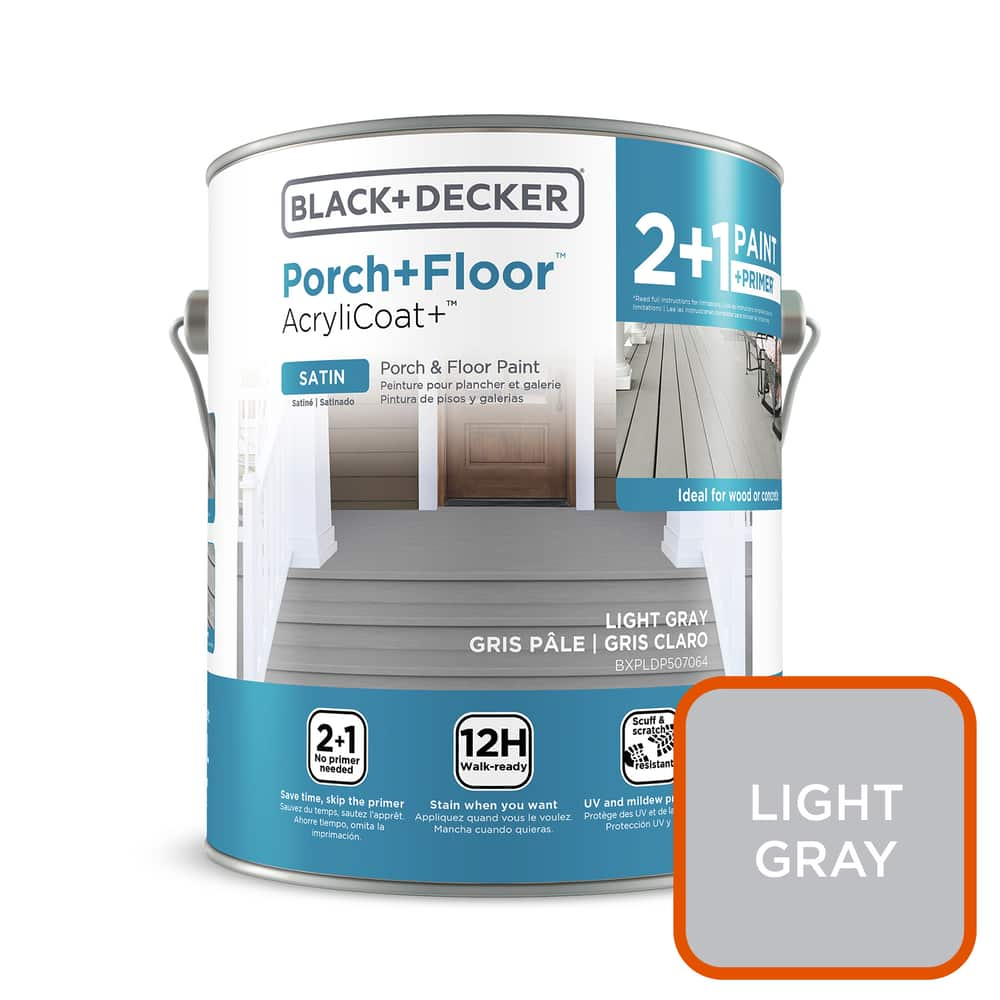 Black Decker Acrylic Polymer Porch Floor Coating Paint All Weather Satin 3.7 L