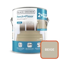 Black & Decker Acrylic Polymer Porch & Floor Coating Paint, All-Weather, Satin, 3.7-L Front_Flat