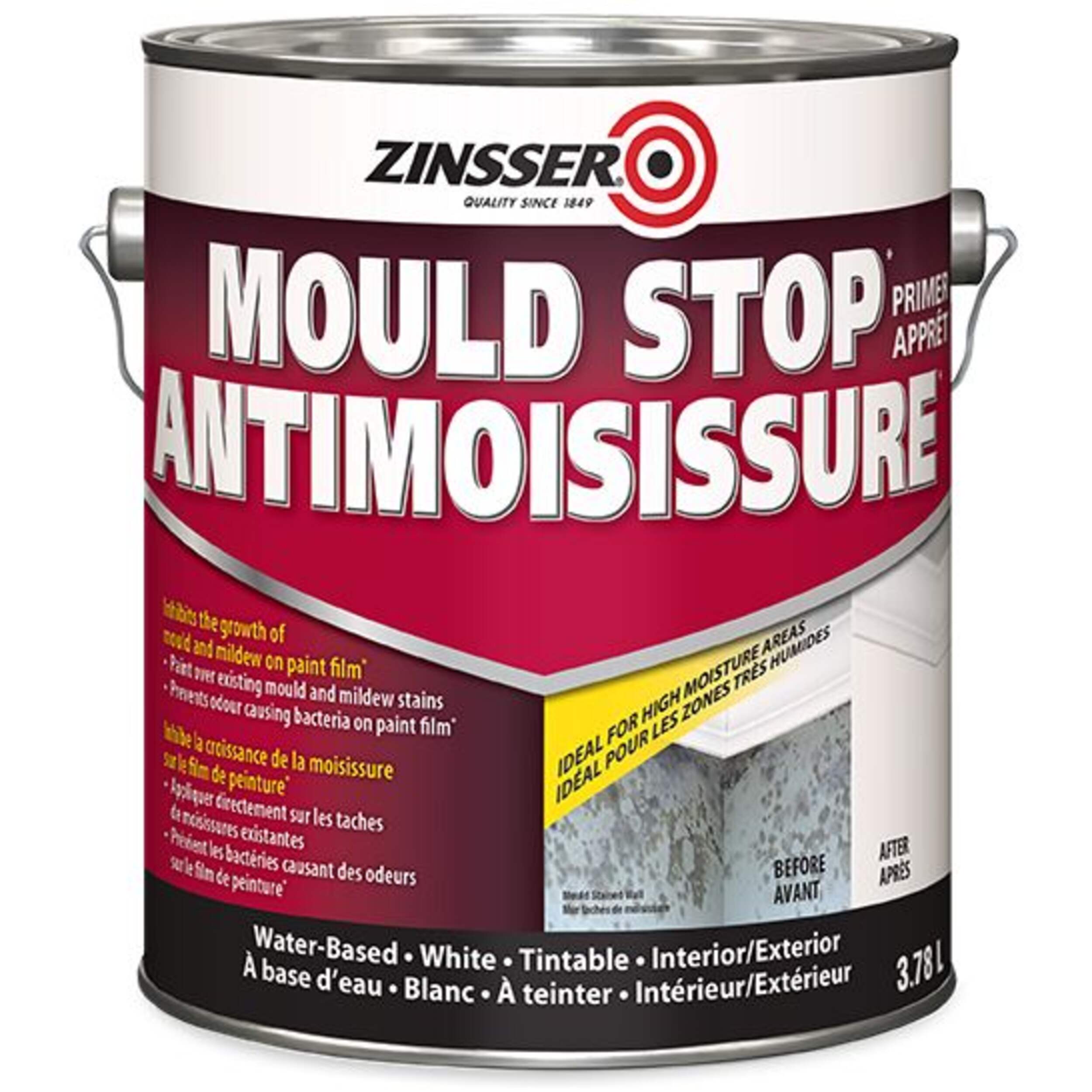 Zinsser Mould Stop Primer with Odour-Prevention, 3.78-L Front_Elevated