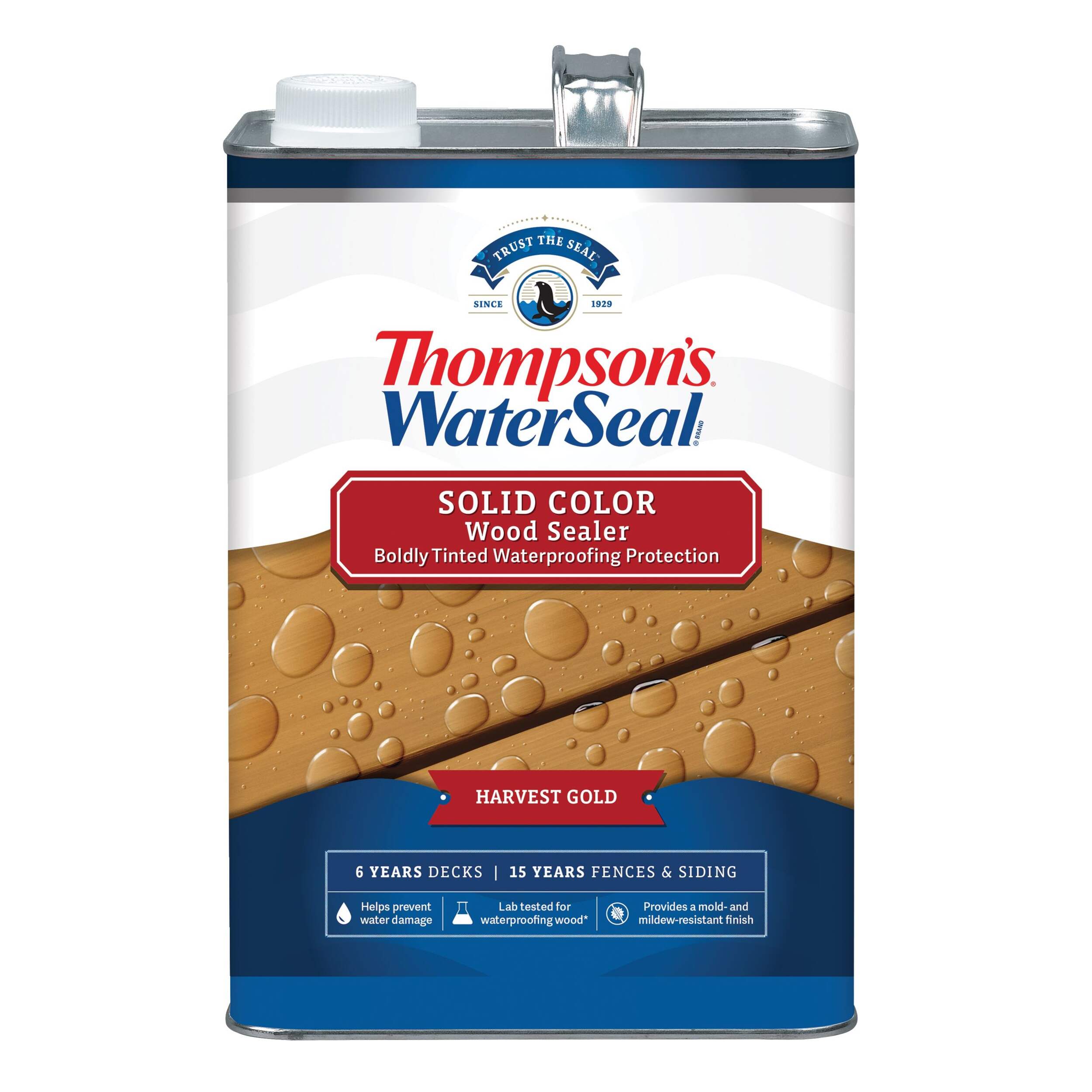 Thompson's WaterSeal® Solid Exterior Wood Sealer & Waterproofer, Harvest Gold, 3.78-L/1-Gallon Front_Elevated