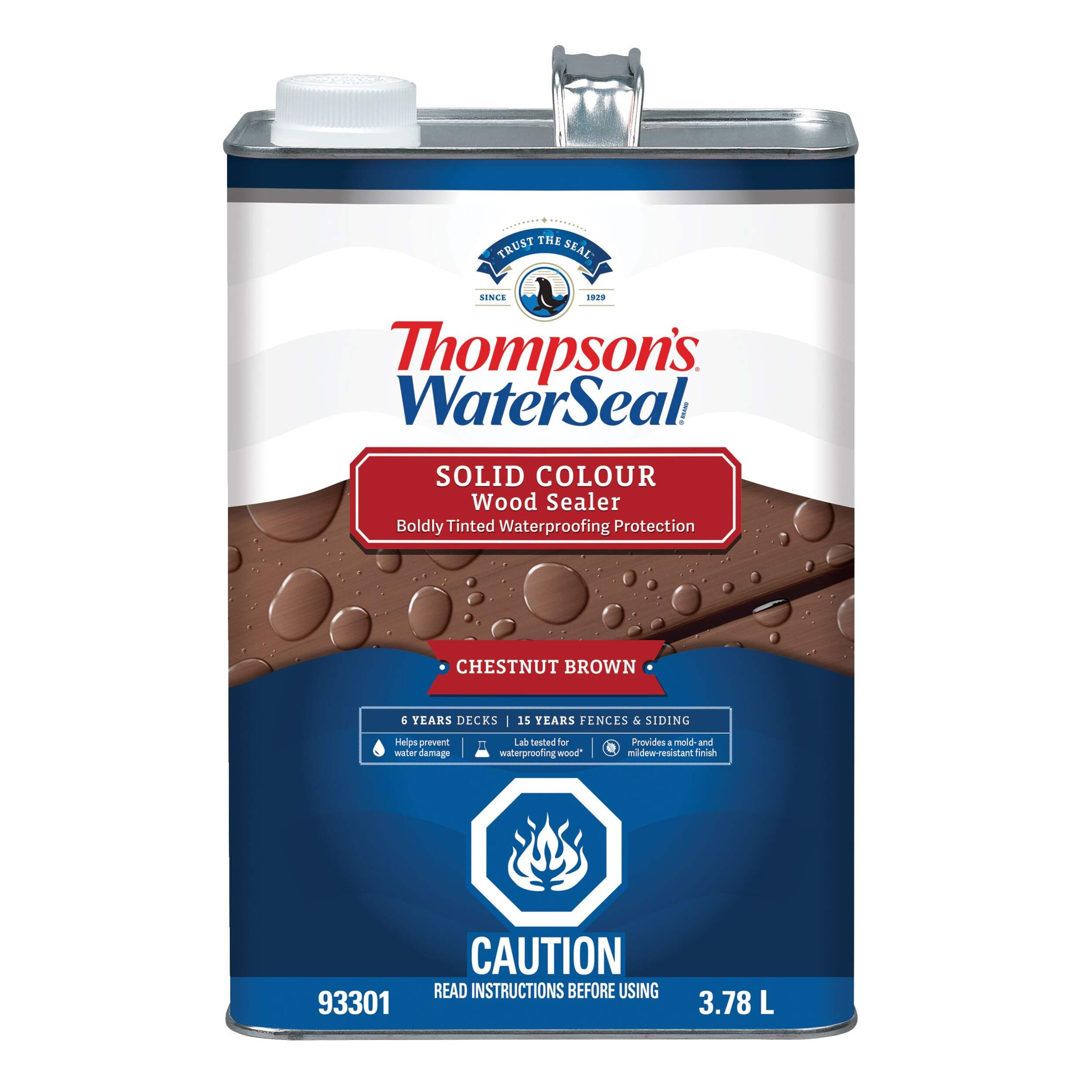 Thompson's WaterSeal® Solid Wood Sealer & Waterproofer, Chestnut Brown, 3.78-L/1-Gallon Front_Elevated