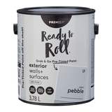 Premier Ready To Roll Exterior Paint, Satin, Pretinted, Pebble Grey, 3.78-L/1-Gallon Front_Elevated