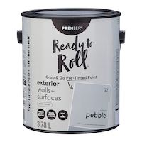 Premier Ready To Roll Exterior Paint, Satin, Pretinted, Pebble Grey, 3.78-L/1-Gallon Front_Elevated