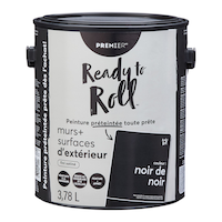 Peinture d'extérieur Premier Ready To Roll, satiné, noir de noir, 3,78 L Front_Elevated