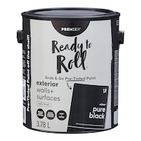Premier Ready To Roll Exterior Paint, Satin, Pure Black, 3.78-L Front_Elevated
