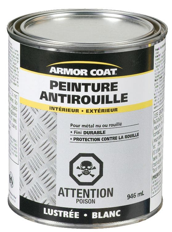 Peinture antirouille pour l'intérieur et l'extérieur Armor Coat, fini  durable avec protection, 946 mL/1 pte