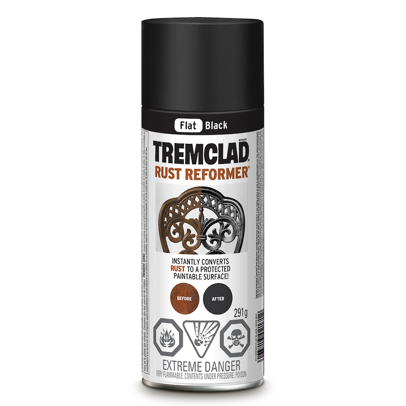 Tremclad® Rust Reformer Aerosol Spray Paint, Flat Black, 291g