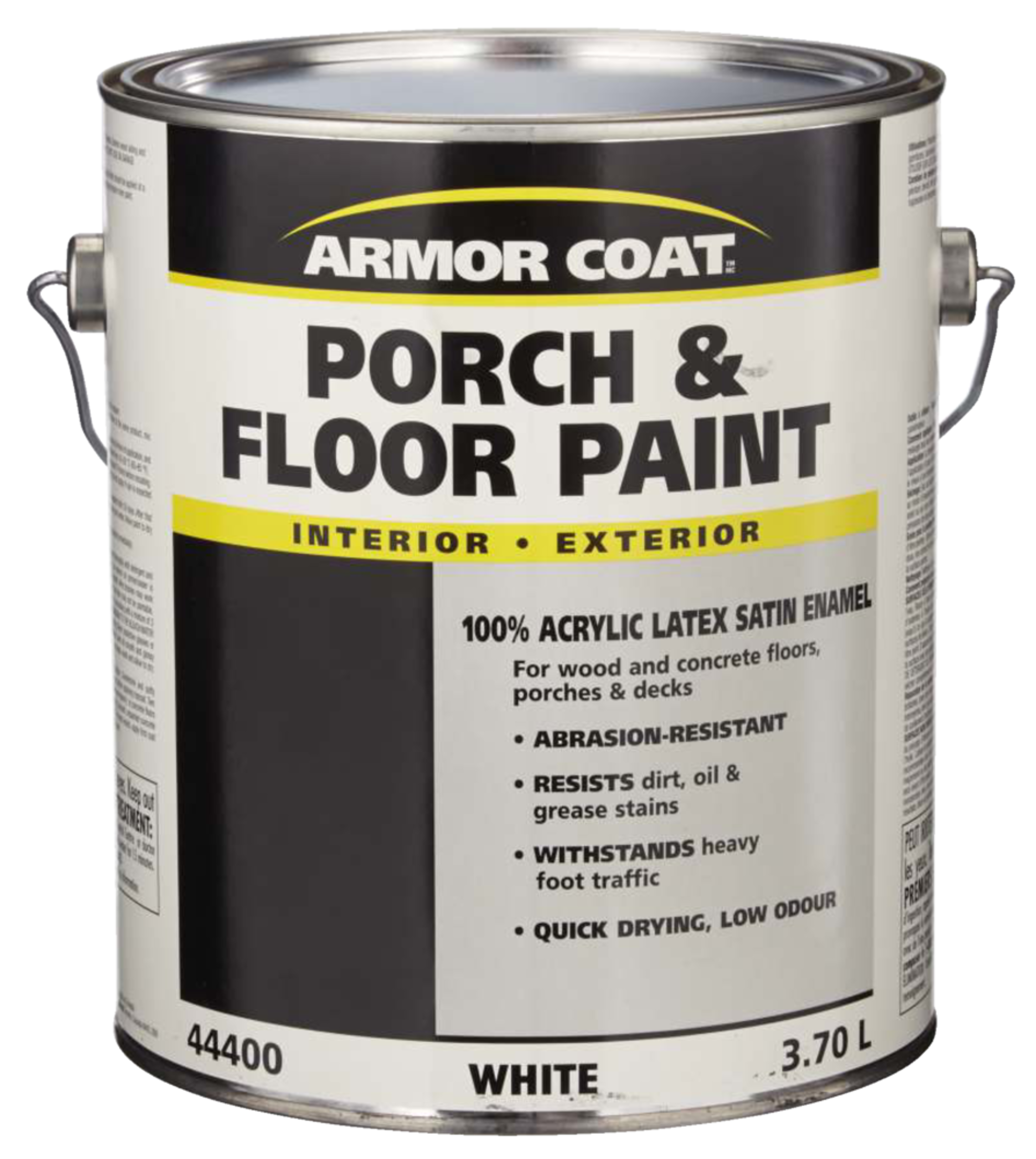 Armor Coat Latex Satin Porch & Floor Paint, White, 3.7-L Front_Elevated