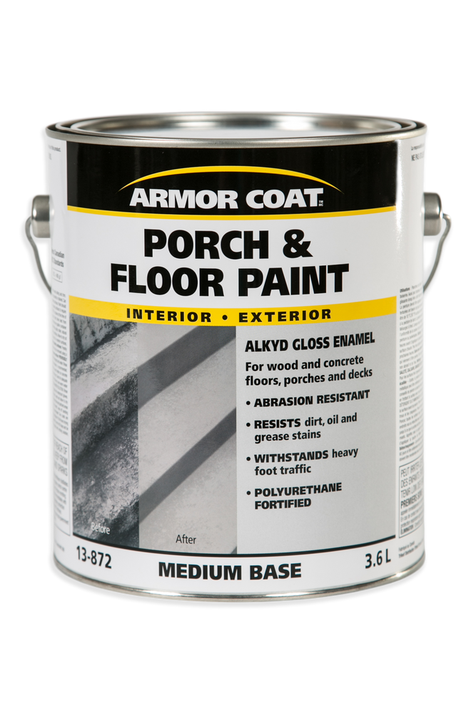 Armor Coat Interior/Exterior Alkyd Porch & Floor Paint, Medium Base, 3.