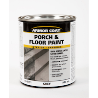 Armor Coat Interior/Exterior Porch & Floor Acryclic Latex Paint, Satin, Grey, 946-mL/1-qt Front_Elevated