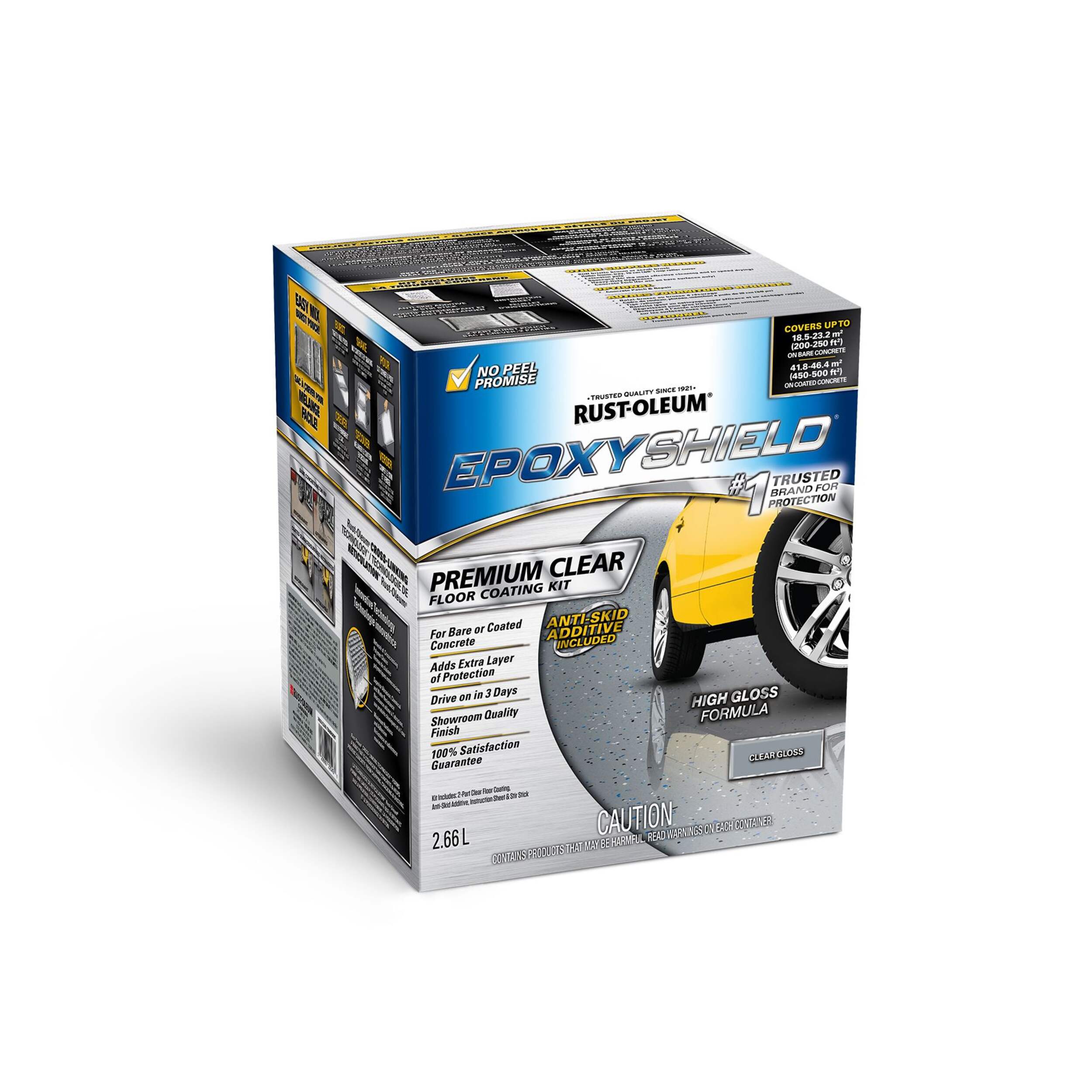 Rust-Oleum® EpoxyShield Premium Floor Coating Kit, Clear Gloss, 2.66-L/0.7-Gallon Front_Three_Fourths_Angled_Right