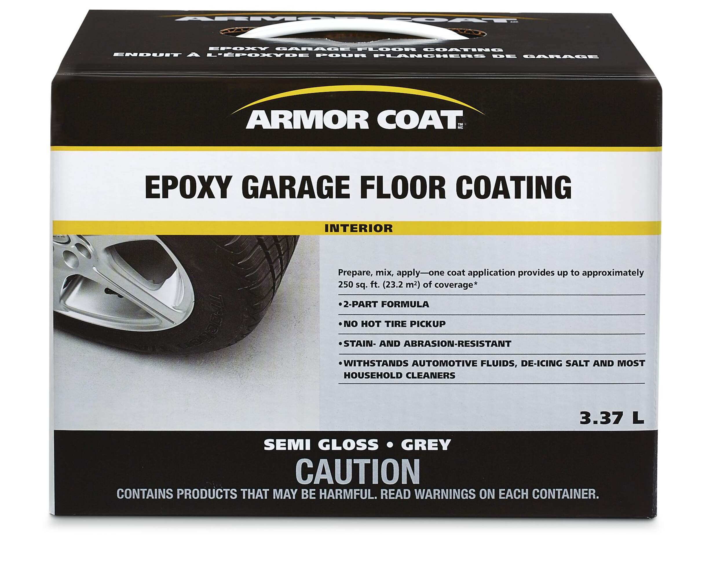 Armor Coat Garage Floor Coating Kit, Semi-Gloss Grey, 3.55-L/1-Gallon Front_Elevated