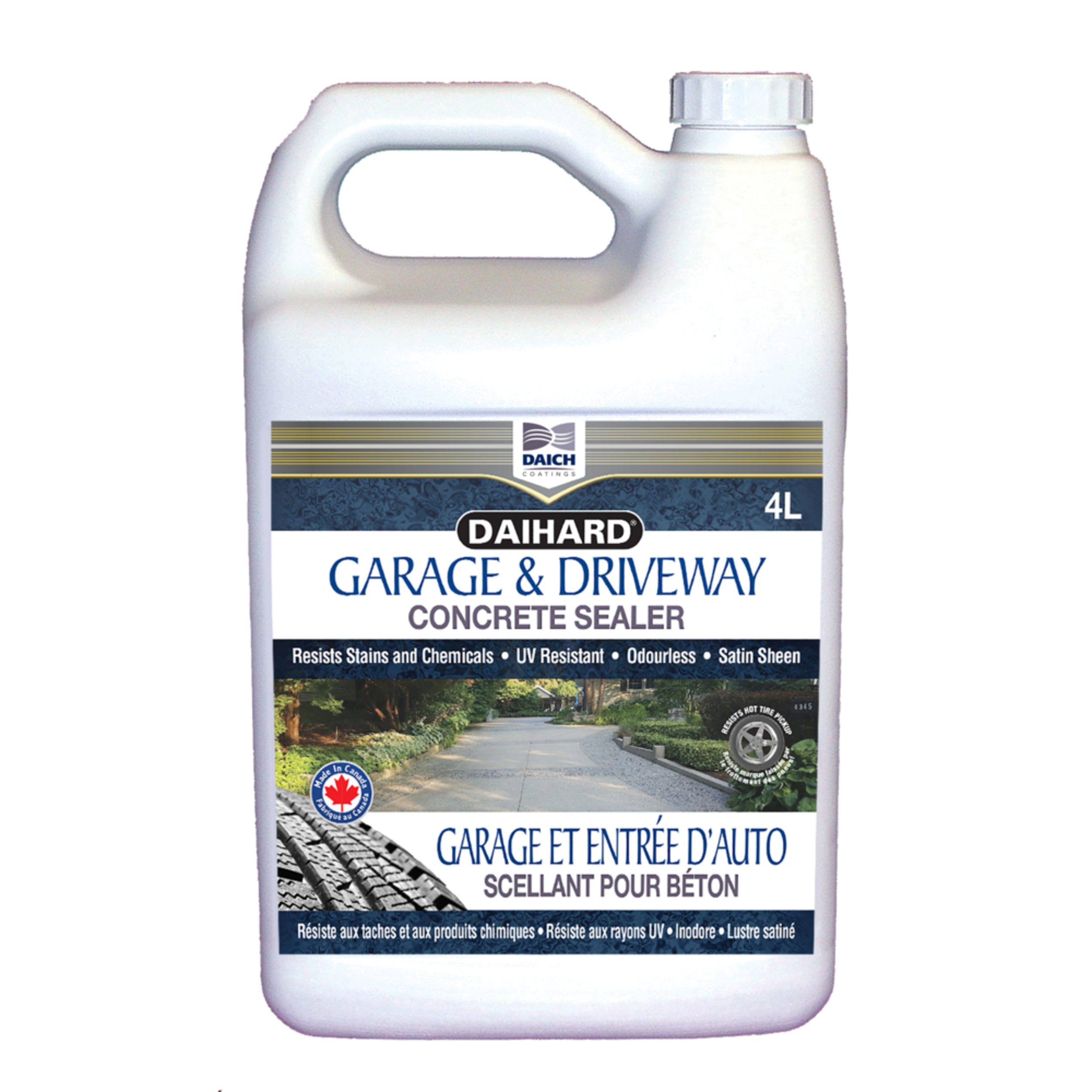 Scellant pour béton pour garage et entrée résistant aux rayons UV Daich, 3,7 L Front_Flat