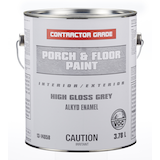 Contractor Grade Interior/Exterior Porch & Floor Alkyd Enamel Paint, High Gloss Grey, 3.78-L/1-Gallon Front_Flat