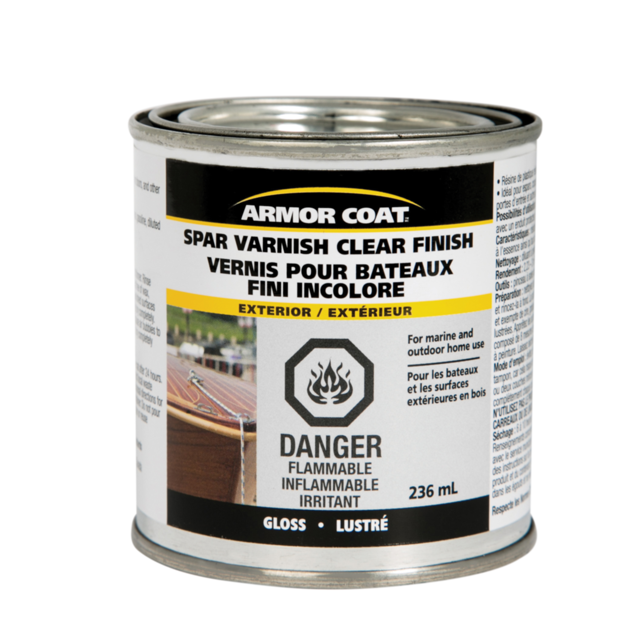 Armor Coat Exterior Wood Spar Varnish, Clear, Gloss, 236-mL/0.25-qt Front_Elevated