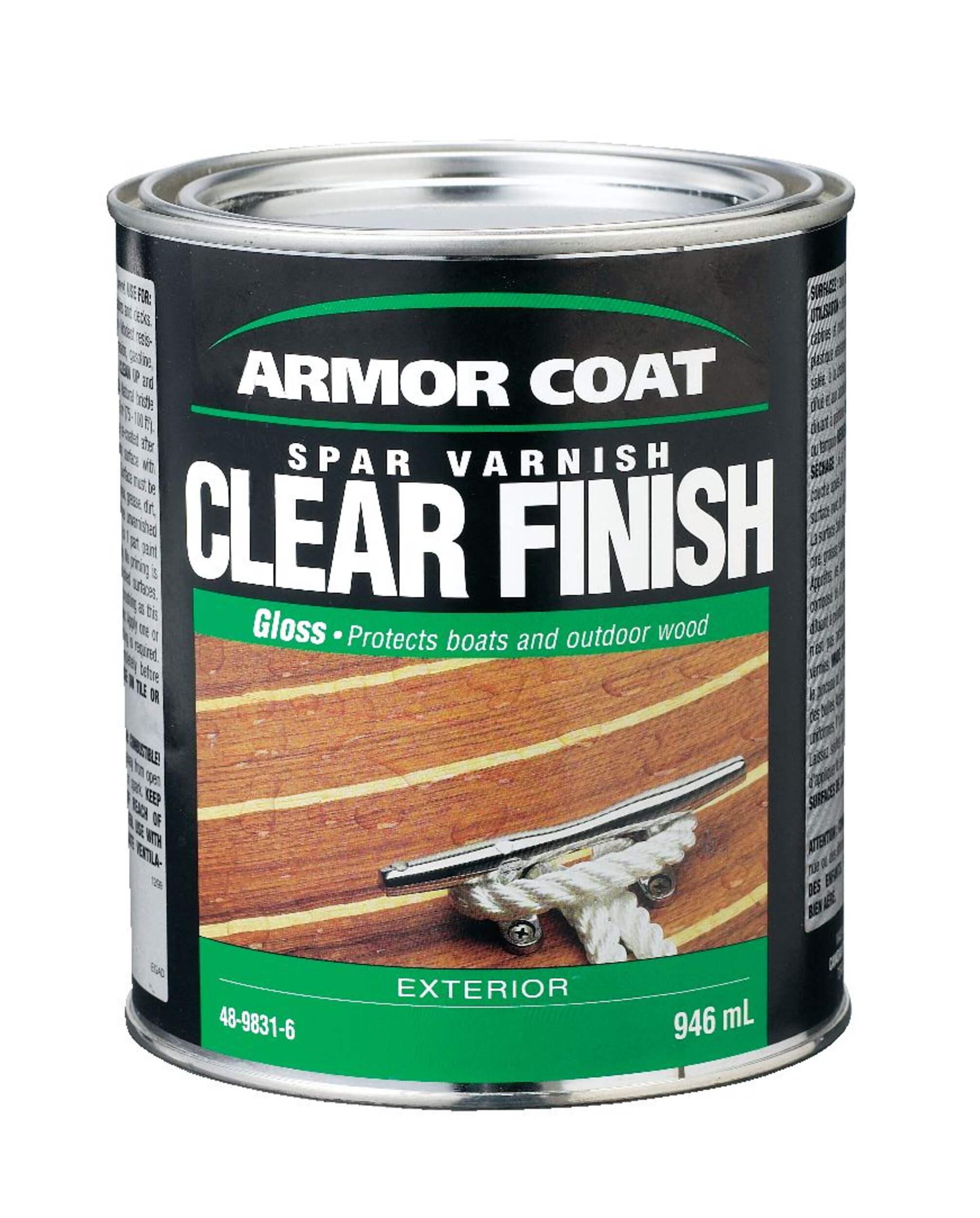 Armor Coat Exterior Wood Spar Varnish, Clear, Gloss, 946-mL/1-qt Front_Elevated