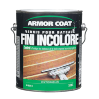 Vernis yacht pour bois Armor Coat pour l'extérieur, transparent, lustré, 3,78 L/1 gallon Front_Flat