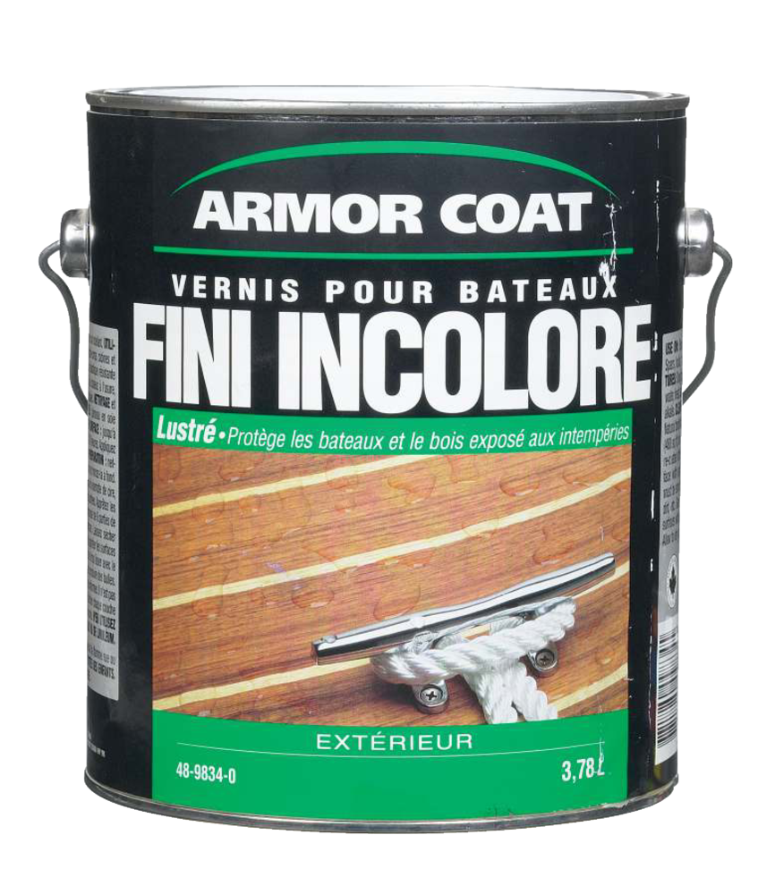 Vernis yacht pour bois Armor Coat pour l'extérieur, transparent, lustré