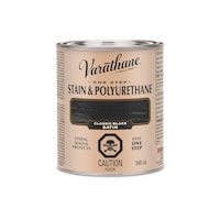 Varathane Stain & Polyurethane, Satin, Classic Black,946-mL Front_Elevated