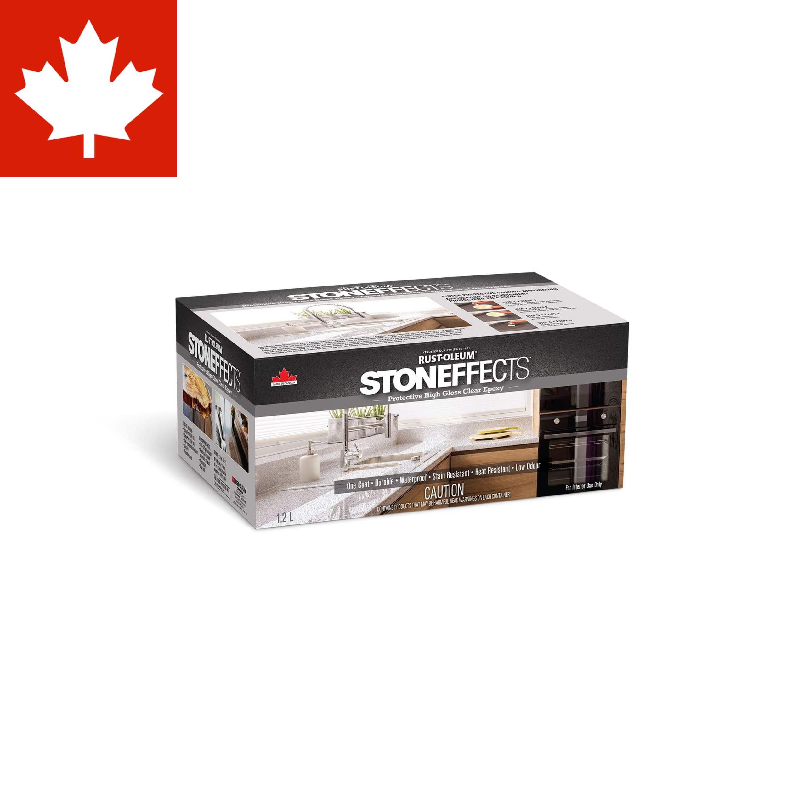 Rust-Oleum® Stone Effects High Gloss Clear Interior Wood Epoxy Kit, 1.2-L/0.3-Gallon Front_Angled_Right