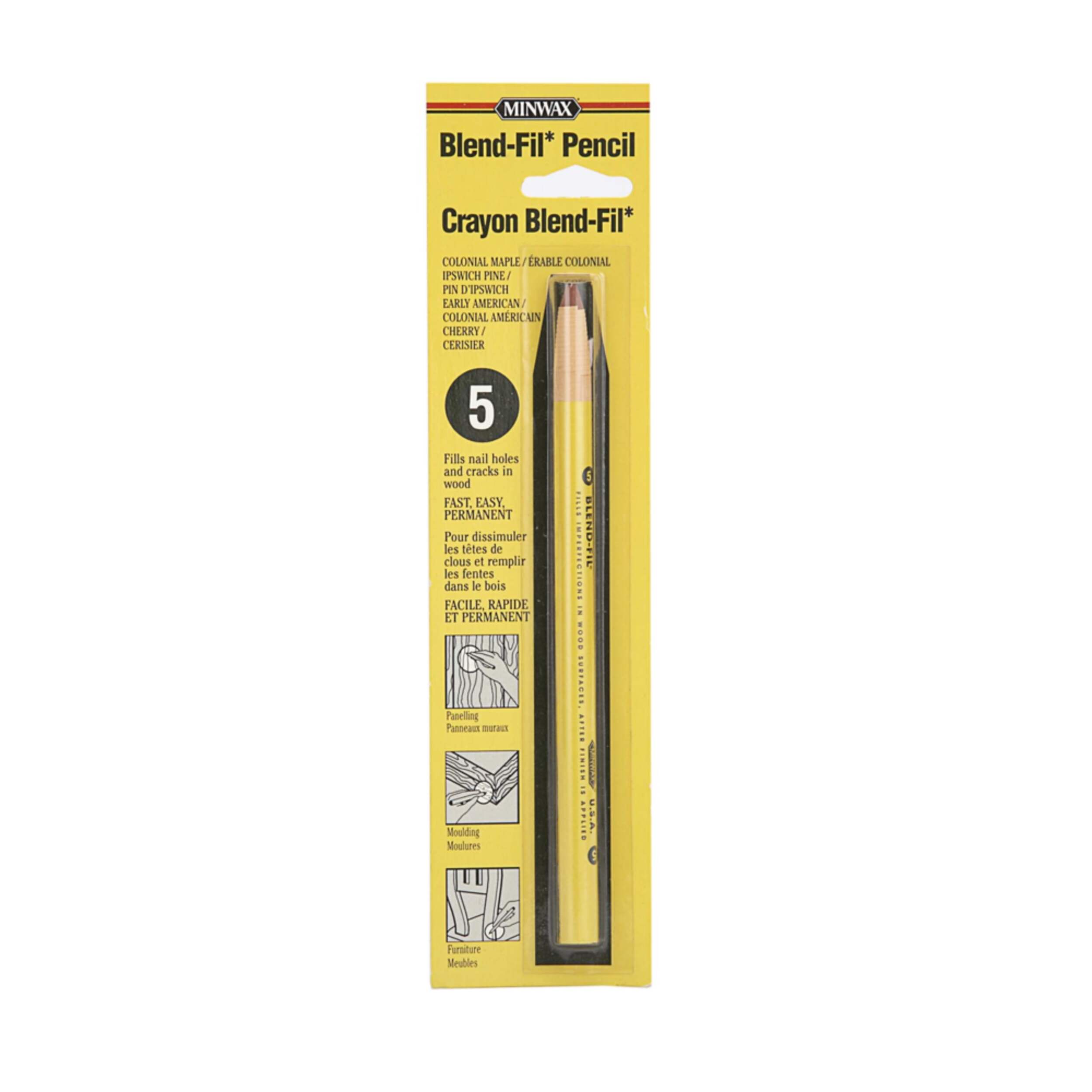 Minwax® Crayon Blend-Fil® Wood Pencil, Walnut Front_Flat