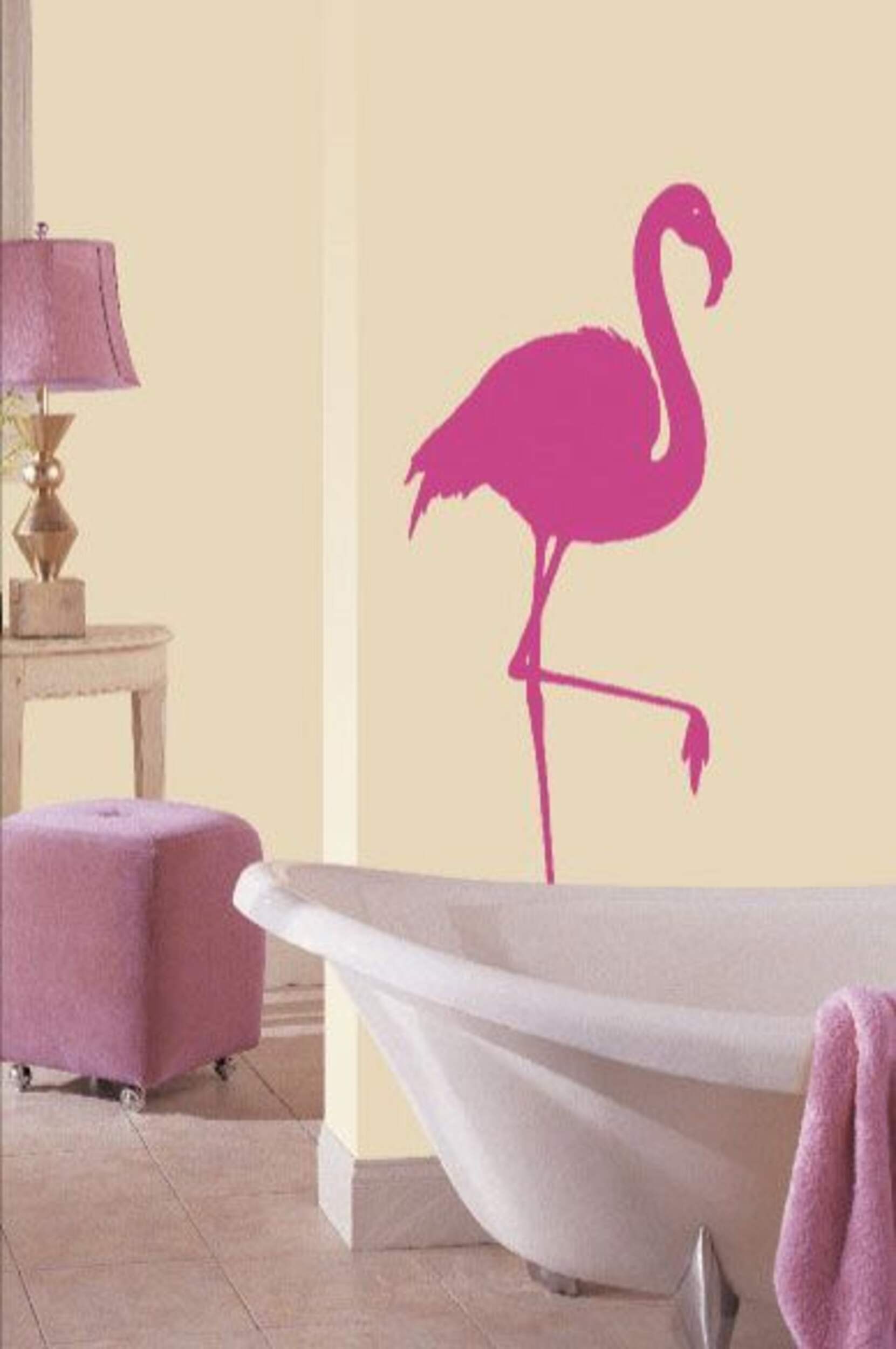 Applique murale instantanée Snap!, flamant rose Front_Three_Fourths_Angled_Right