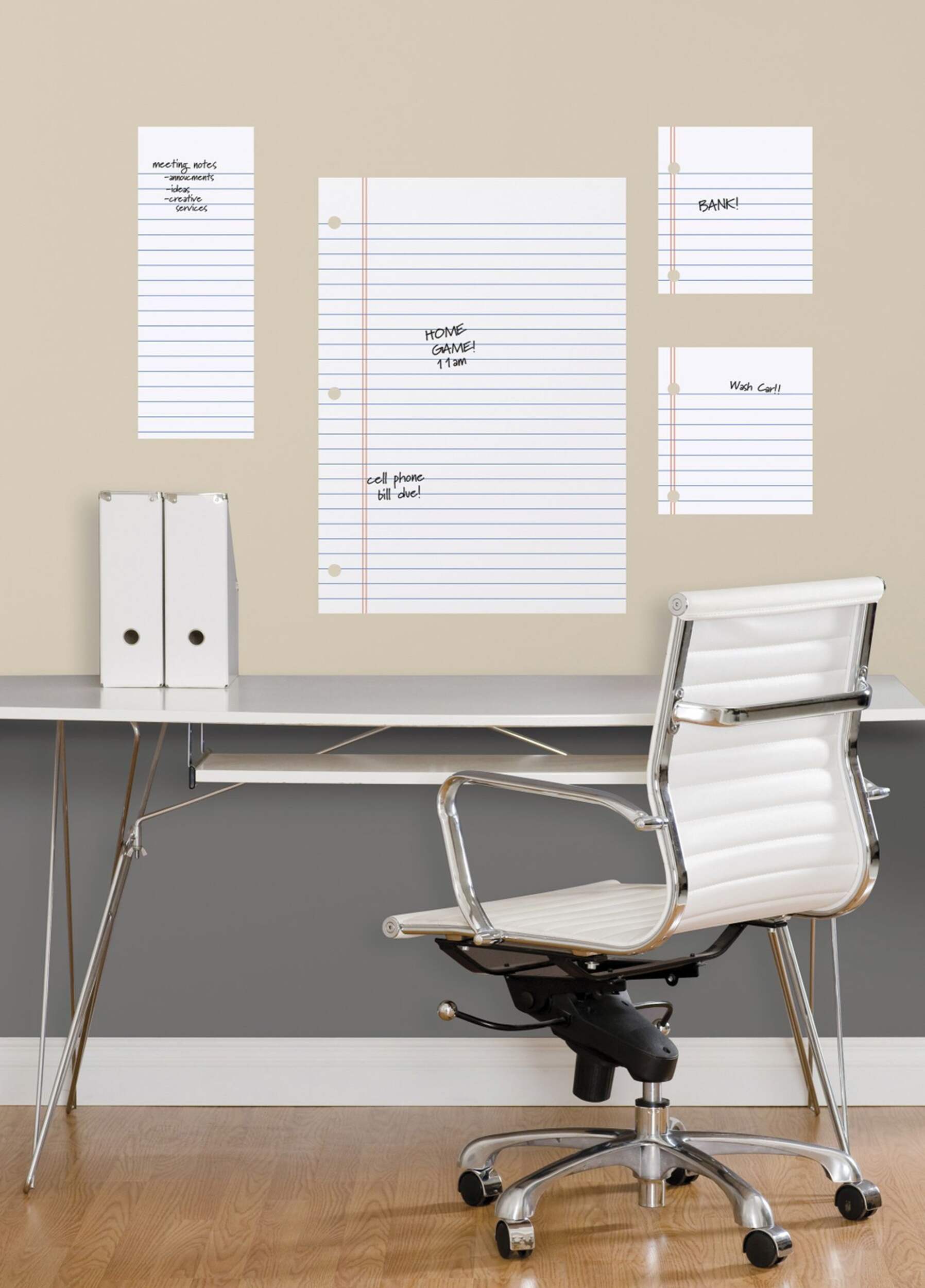 RoomMates Notebook Dry Erase Peel & Stick Wall Decals Front_Flat