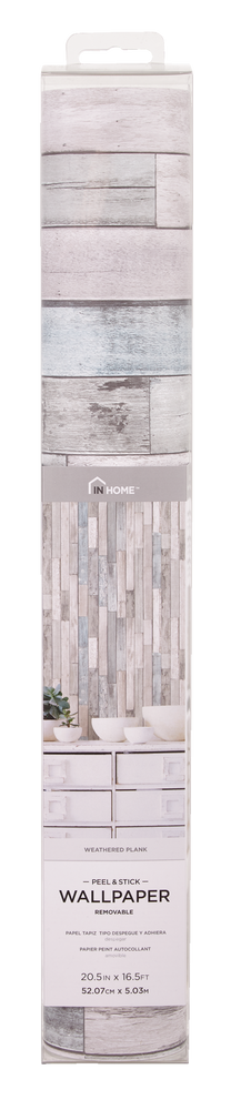 In Home Peel Stick D Cor Wallpaper Repositionable 20 5 In X 16 5 Ft   Peel Stick   Weathered Plank Shore 81c0eb08 6ffc 49d6 A57c 1e7c55066102 