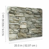 RoomMates Peel & Stick Removable Wallpaper, Repositionable & Washable, 20.5-in x 16.5-ft, Multi-Stone Front_Angled_Right