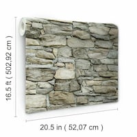 RoomMates Peel & Stick Removable Wallpaper, Repositionable & Washable, 20.5-in x 16.5-ft, Multi-Stone Front_Angled_Right