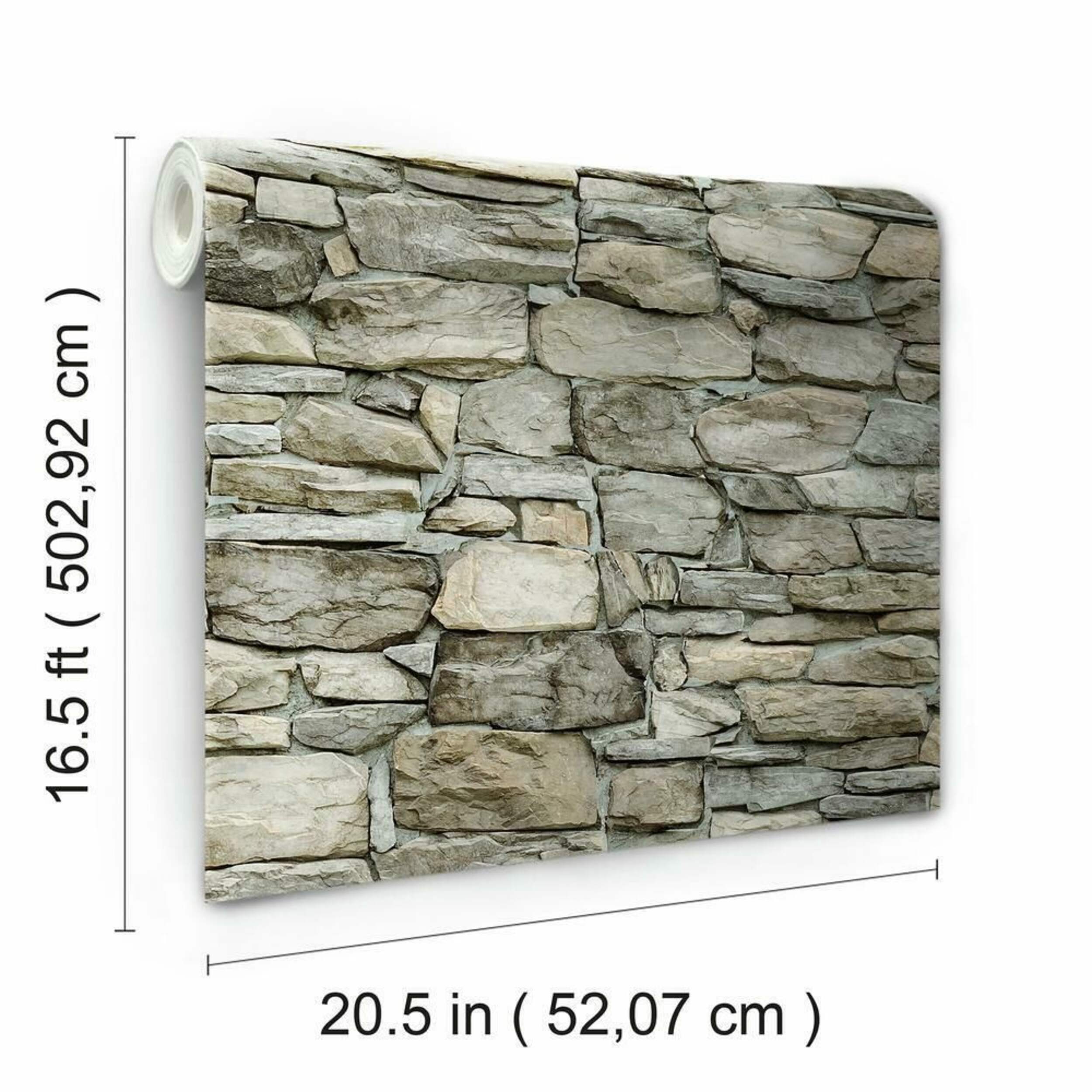 RoomMates Peel & Stick Removable Wallpaper, Repositionable & Washable, 20.5-in x 16.5-ft, Multi-Stone Front_Angled_Right