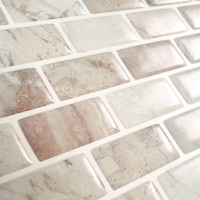 Smart Tiles Peel & Stick Self-Adhesive Kitchen & Bathroom Wall Tiles, Mandolia Alba CloseUp