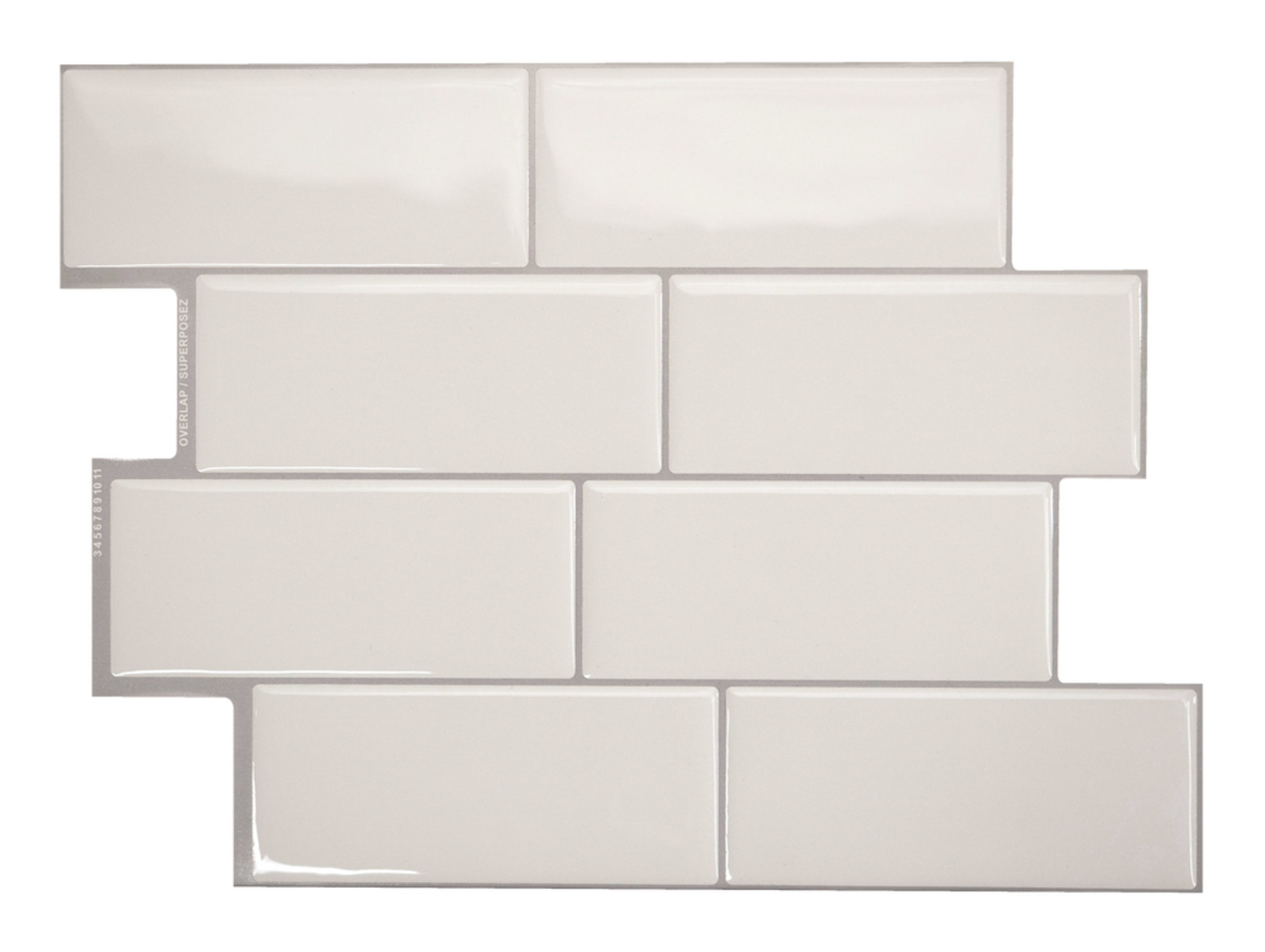 Smart Tiles Peel & Stick Self-Adhesive Kitchen & Bathroom Wall Tiles, Campagnola Overhead_Flat