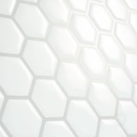 Smart Tiles Peel & Stick Self-Adhesive Kitchen & Bathroom Wall Tiles, Hexagon, White CloseUp