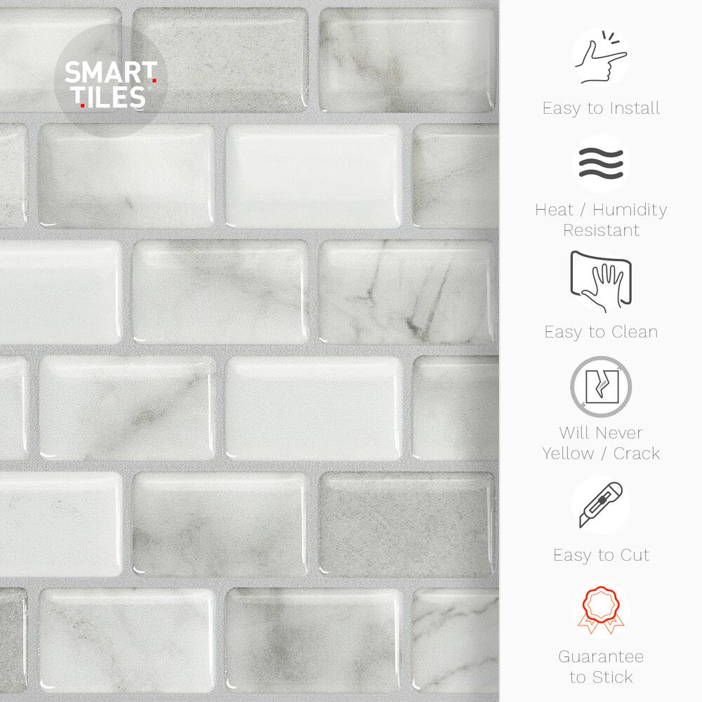 Smart Tiles Peel & Stick Self-Adhesive Kitchen & Bathroom Wall Tiles ...