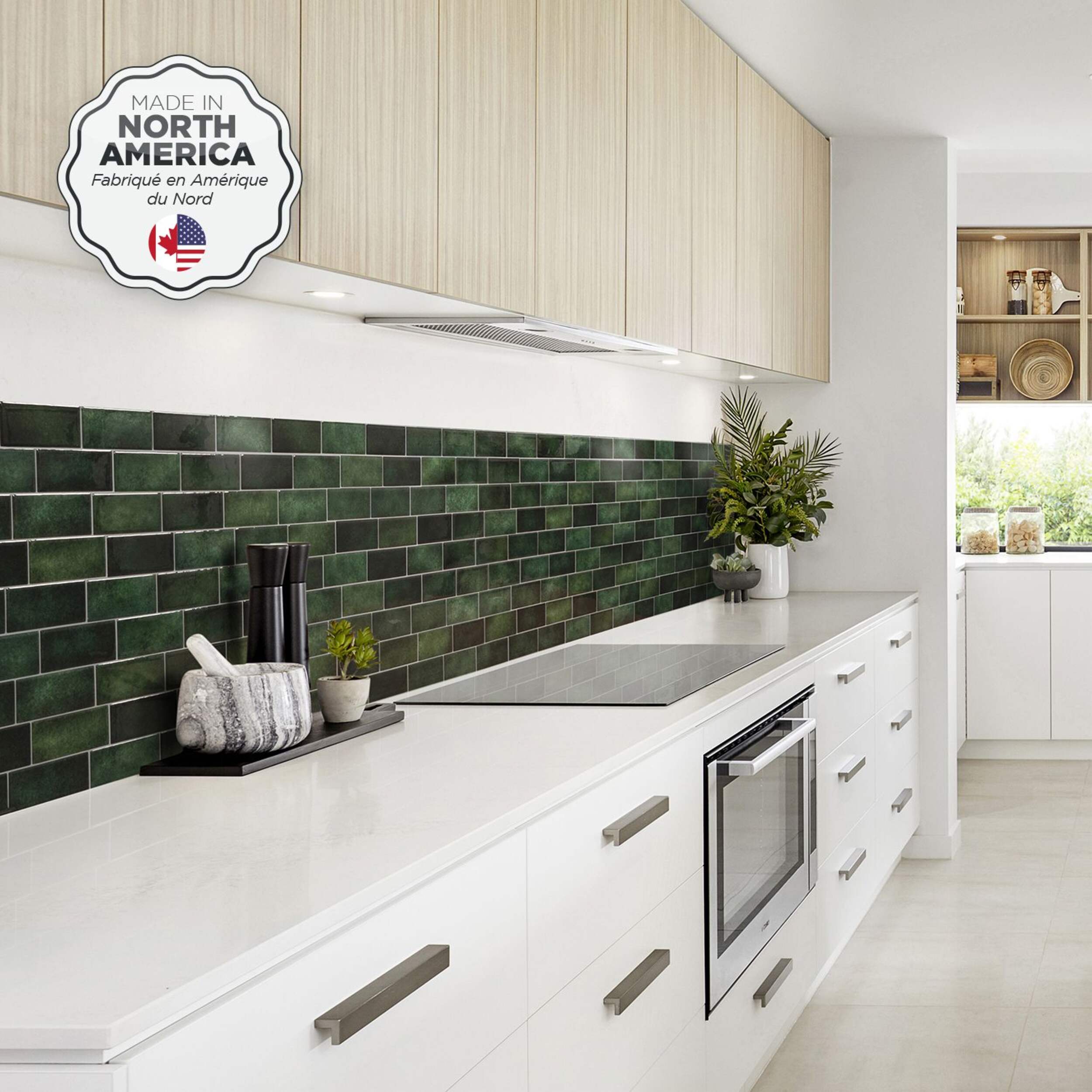 Smart Tiles Peel & Stick Self-Adhesive Kitchen & Bathroom Wall Tiles, Metro Fiona Front_Three_Fourths_Angled_Right