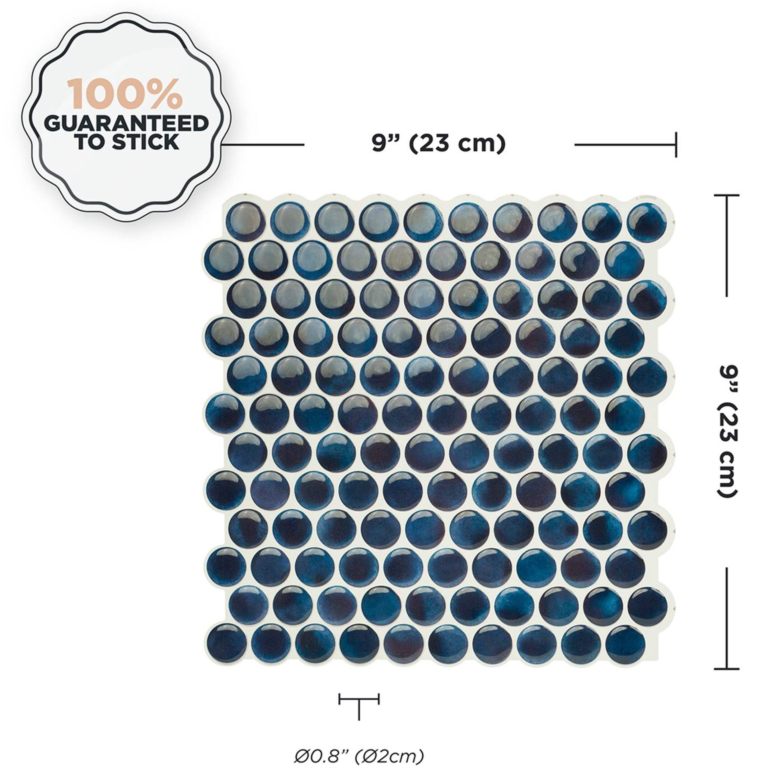 Smart Tiles Peel & Stick Self-Adhesive Kitchen & Bathroom Wall Tiles, Penny Davy Front_Flat