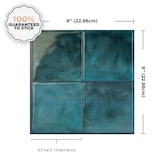 Smart Tiles Peel & Stick Self-Adhesive Kitchen & Bathroom Wall Tiles, Zellige Costa Front_Flat