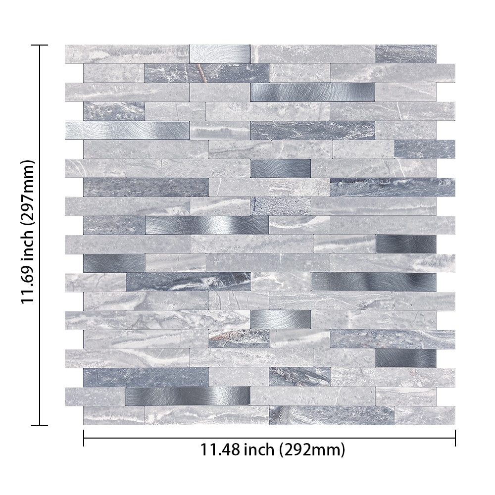 Murella Peel & Stick DIY Backsplash Wall Tile, Pearl/Silver Canadian Tire